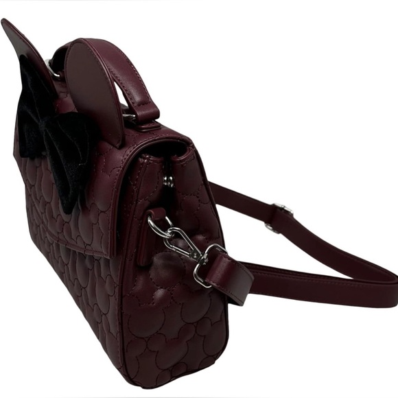 Loungefly Disney Minnie Mouse Quilted Crossbody Satchel Handbag Purse NWT - Picture 6 of 12